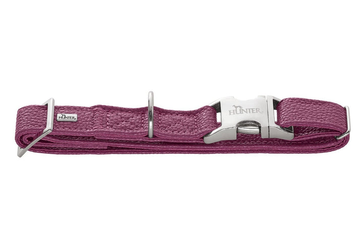 SOFIA Alu-Strong Collar - Hunter Pet Store -Imitation leather in nappa look -Vegan -Infinitely adjustable -Robust aluminium plug-in fastener -Brilliant colors -Made in Germany