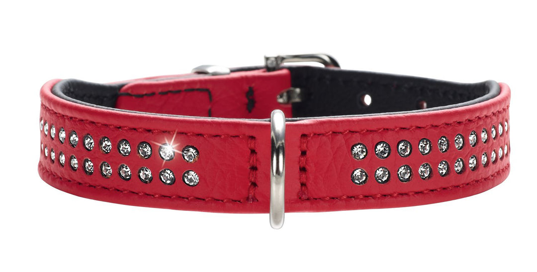 DIAMOND Petit Collar - Hunter Pet Store -made of especially soft cow nappa leather -with especially small D-ring and buckle -ideal for small dogs -with decorative trimmings -made in Germany