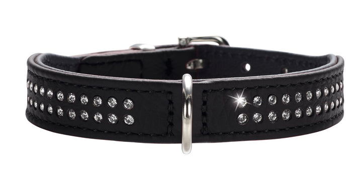 DIAMOND Petit Collar - Hunter Pet Store -made of especially soft cow nappa leather -with especially small D-ring and buckle -ideal for small dogs -with decorative trimmings -made in Germany