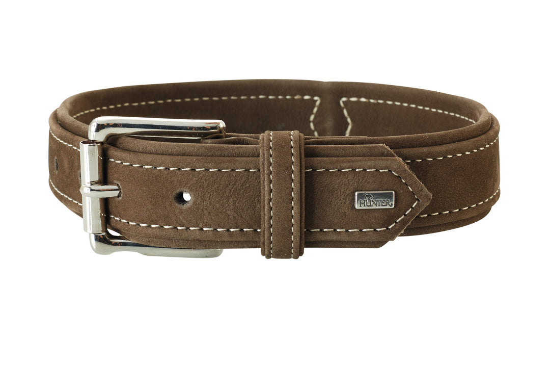 HUNTING Collar - Hunter Pet Store -Made of extra soft nubuck leather -Velvety surface -With contrast stitching -Made in Germany