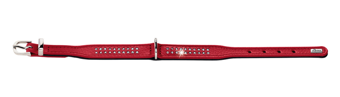 DIAMOND Petit Collar - Hunter Pet Store -made of especially soft cow nappa leather -with especially small D-ring and buckle -ideal for small dogs -with decorative trimmings -made in Germany